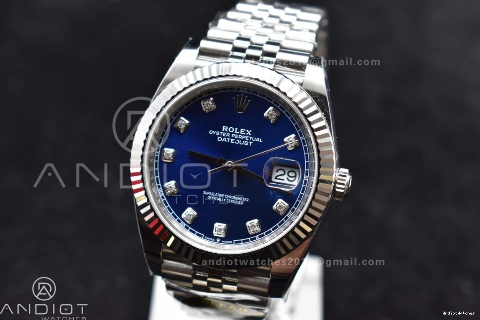 DateJust Edition Jubilee VR SS On 41 Bracelet Dial 904L 126334 Diamonds Clean Steel Best 406 1:1 Neat Blue 0107